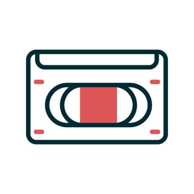 kaset teybi ikon vektör illüstrasyon grafik tasarımı