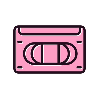 kaset teybi ikon vektör illüstrasyon grafik tasarımı