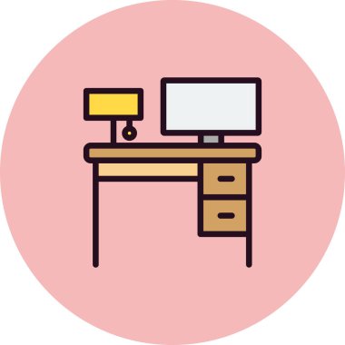 Masa. Web simgesi basit illüstrasyon