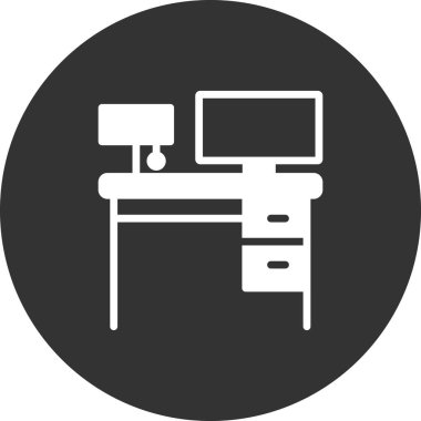 Tablo ve sandalye simgesinin vektör illüstrasyonu