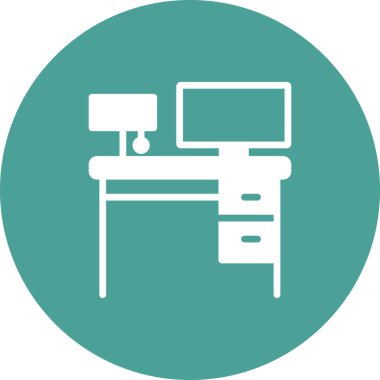 Tablo ve sandalye simgesinin vektör illüstrasyonu