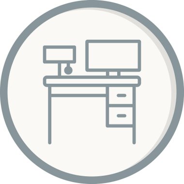 Masa. Web simgesi basit illüstrasyon