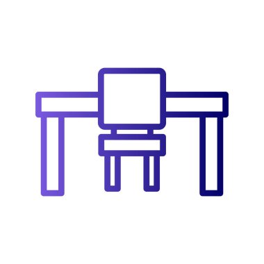 tablo sandalye çizgisi simgesi, vektör, illüstrasyon