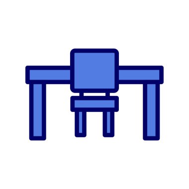 tablo sandalye çizgisi simgesi, vektör, illüstrasyon