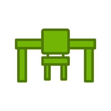 masa sandalyesi ikon vektörü. Ofis mobilyası tabelası. izole edilmiş sembol çizimi