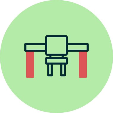 tablo sandalye simgesi, vektör illüstrasyonu
