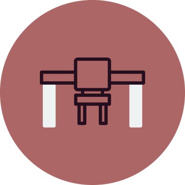 tablo sandalye satır vektör simgesi