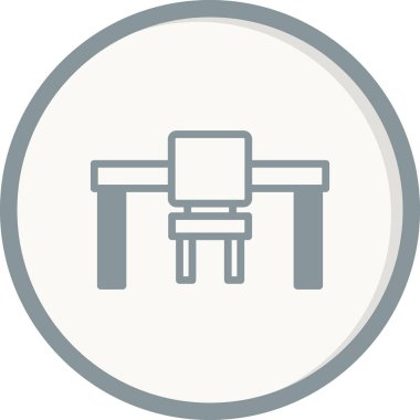 tablo sandalye simgesi, vektör illüstrasyonu