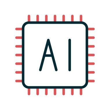 Bilgisayar Çipi simgesi vektör illüstrasyonu