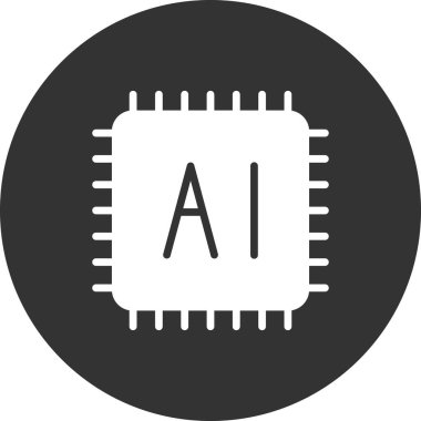 Bilgisayar Çipi simgesi vektör illüstrasyonu