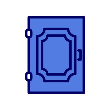 Kapı ikonu vektörü. İnce çizgi işareti. izole edilmiş çizgi simgesi siyah illüstrasyon