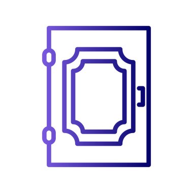 Kapı ikonu vektörü. İnce çizgi işareti. izole edilmiş çizgi simgesi siyah illüstrasyon