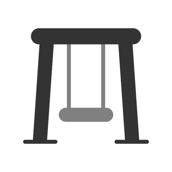 Swing Spielplatz Vektor Flache Farbe Symbol — Stockvektor