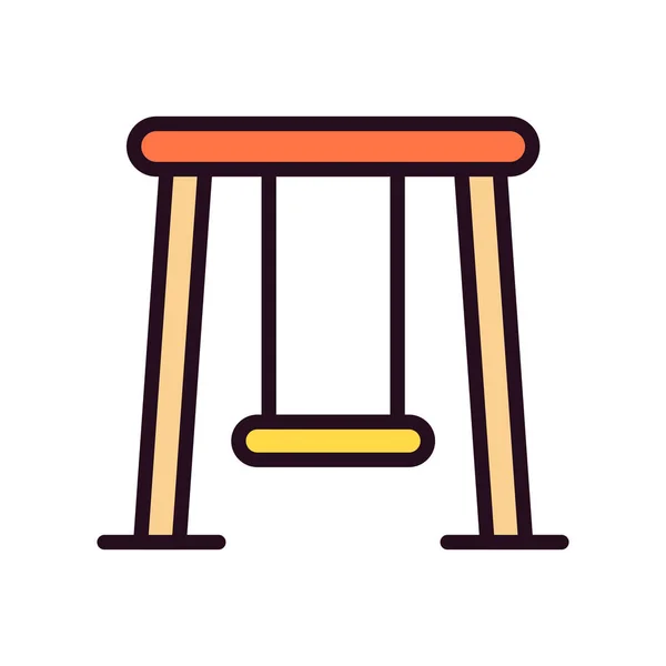 Swing Playground Vector Flat Color Icon — Stockový vektor