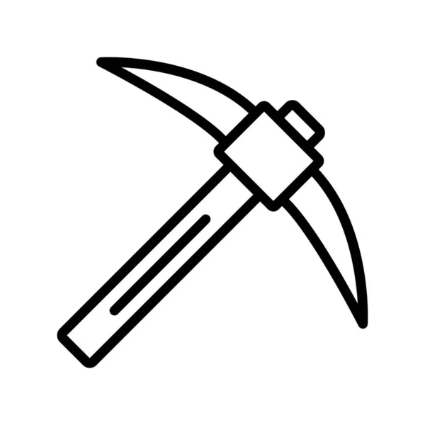 Pickaxe Vector Icono Línea Delgada — Vector de stock