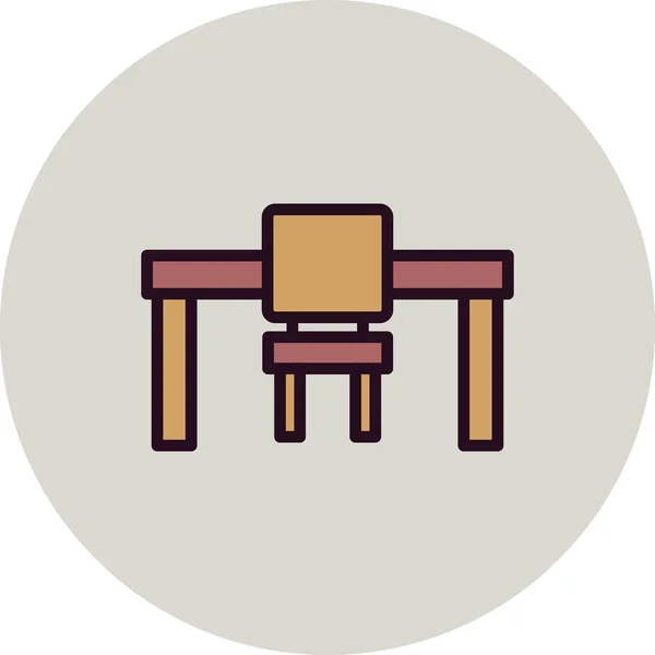 Table Chair Icon Vector Illustration — Stock Vector