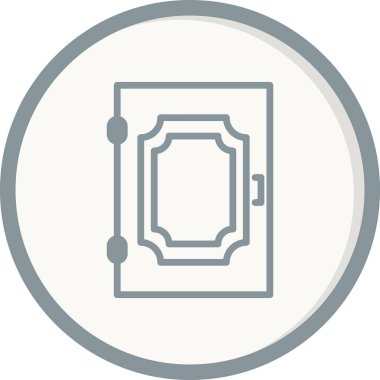 Kapı ikonu vektörü. İnce çizgi işareti. izole edilmiş çizgi simgesi siyah illüstrasyon