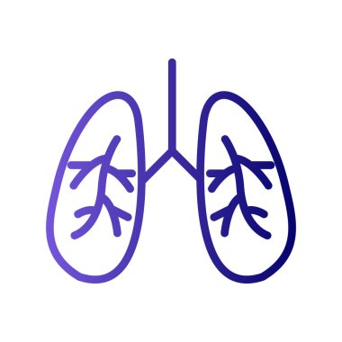 akciğer simgesi vektör düz biçim çizimi