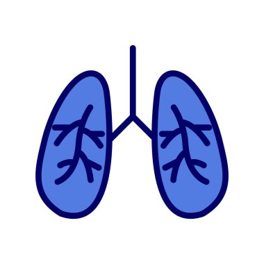 akciğer simgesi vektör düz biçim çizimi