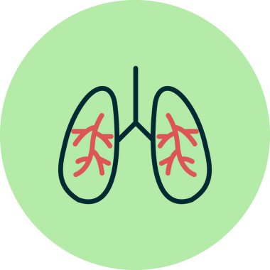 akciğer simgesi vektör düz biçim çizimi