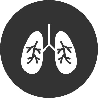 akciğer simgesi vektör düz biçim çizimi