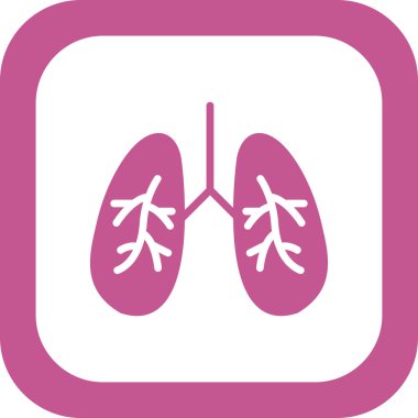 akciğer simgesi vektör düz biçim çizimi