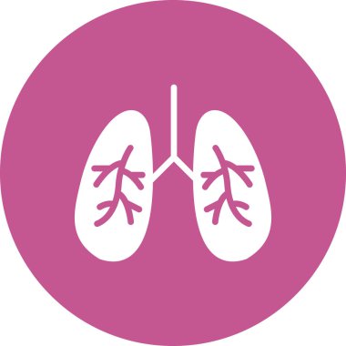 akciğer simgesi vektör düz biçim çizimi