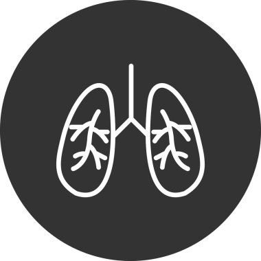 akciğer simgesi vektör düz biçim çizimi