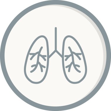 akciğer simgesi vektör düz biçim çizimi