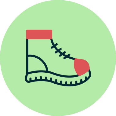 Ayakkabı çizmesi ikonu. İnce çizgi vektör çizimi. Web ve mobil için sembol