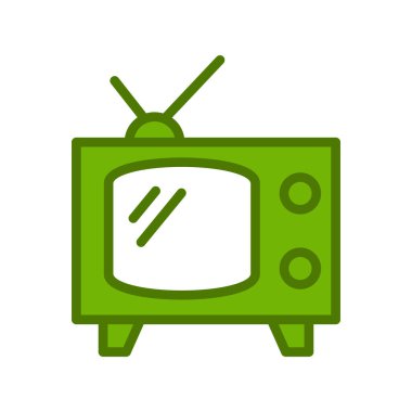 Televizyon vektör çizgisi simgeleri. Televizyon ikonu. düz biçim.