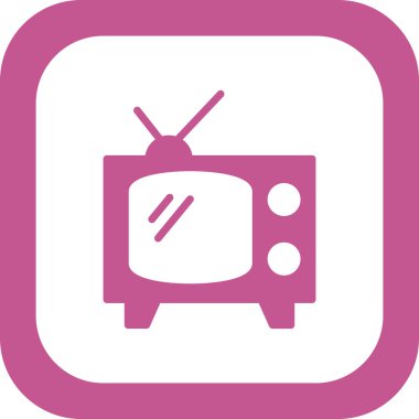 Televizyon vektör çizgisi simgeleri. Televizyon ikonu. düz biçim.