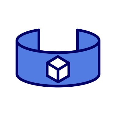 Bir çantanın mavi ve beyaz çizgi simgesinin vektör çizimi