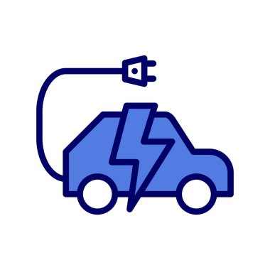 Elektrikli araba simgesi vektör illüstrasyonu