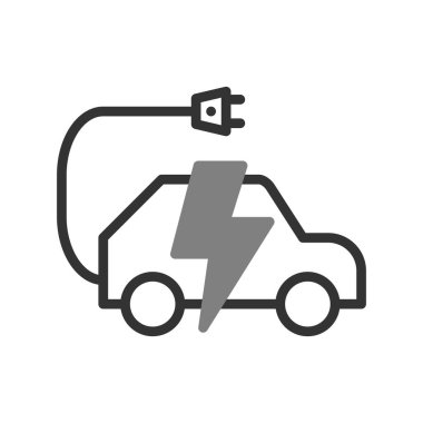 Elektrikli araba simgesi vektör illüstrasyonu