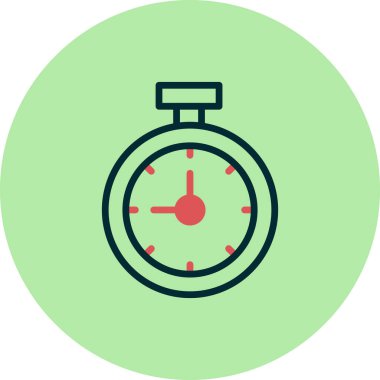 zaman simgesi vektörü beyaz arkaplanda izole edildi, kronometre şeffaf işareti, renkli resim, doğrusal sembol