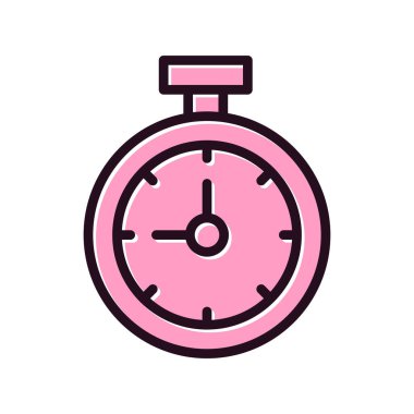 zaman simgesi vektörü beyaz arkaplanda izole edildi, kronometre şeffaf işareti, renkli resim, doğrusal sembol