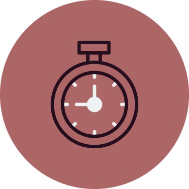 zaman simgesi vektörü beyaz arkaplanda izole edildi, kronometre şeffaf işareti, renkli resim, doğrusal sembol