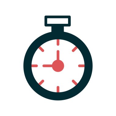 zaman simgesi vektörü beyaz arkaplanda izole edildi, kronometre şeffaf işareti, renkli resim, doğrusal sembol