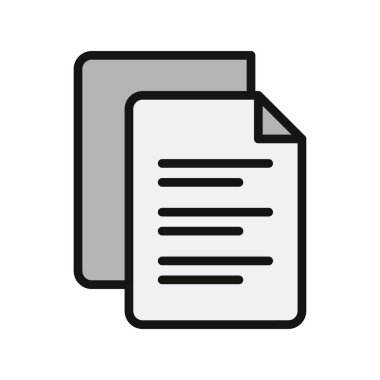 dosya belgesi vektörü. İnce çizgili vuruş sembolü. izole edilmiş sınır çizimi