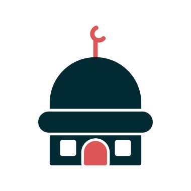 Bir binanın düz tasarımının vektör çizimi