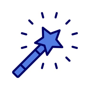 sihirli değnek vektör renk simgesi