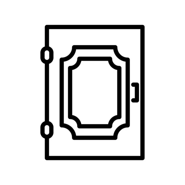 Icône Porte Vecteur Mince Signe Ligne Symbole Contour Isolé Illustration — Image vectorielle