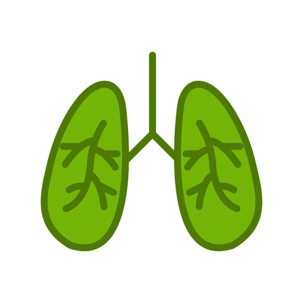 Akciğer Simgesi Vektör Düz Biçim Çizimi — Stok Vektör