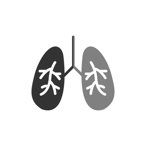 Lungs Icon Vector Flat Style Illustration — Stock Vector