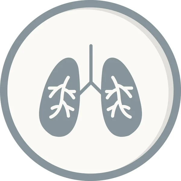Lungen Symbol Vektor Flachen Stil Illustration — Stockvektor