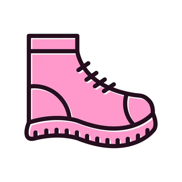 Значок Черевика Взуття Тонка Лінія Векторна Ілюстрація Символ Веб Мобільних — стоковий вектор