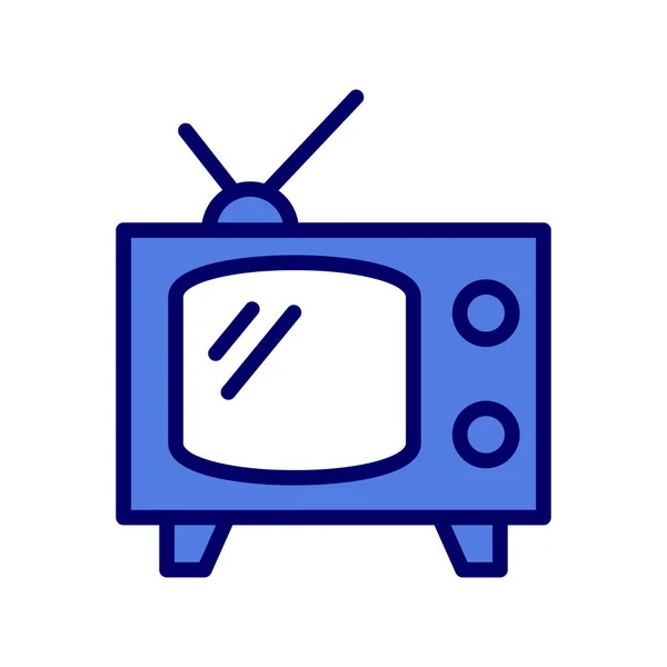 Icônes Ligne Mince Vecteur Télévision Icône Style Plat — Image vectorielle