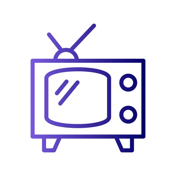 Television Vector Thin Line Icons Icon Flat Style — ストックベクタ