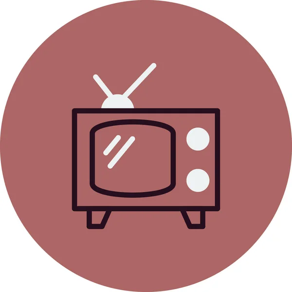 Television Vector Thin Line Icons Icon Flat Style — ストックベクタ